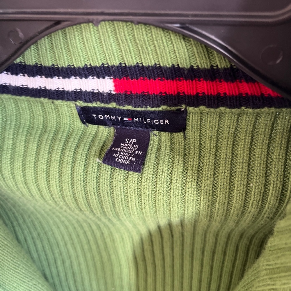 Tommy Hilfiger Green Half-Zip Knit Sweater - Picture 3 of 4